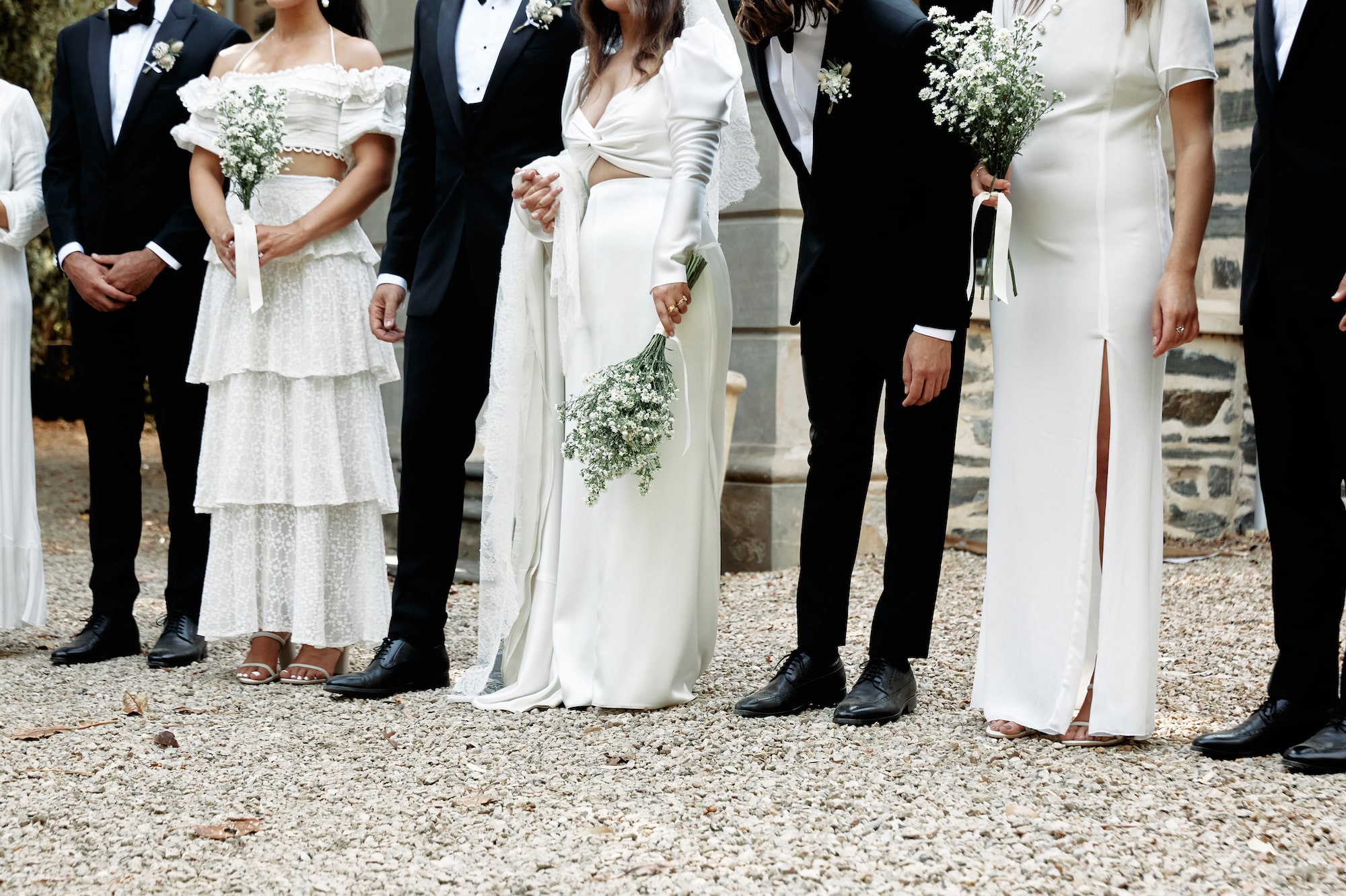 Cropped image of bridal party