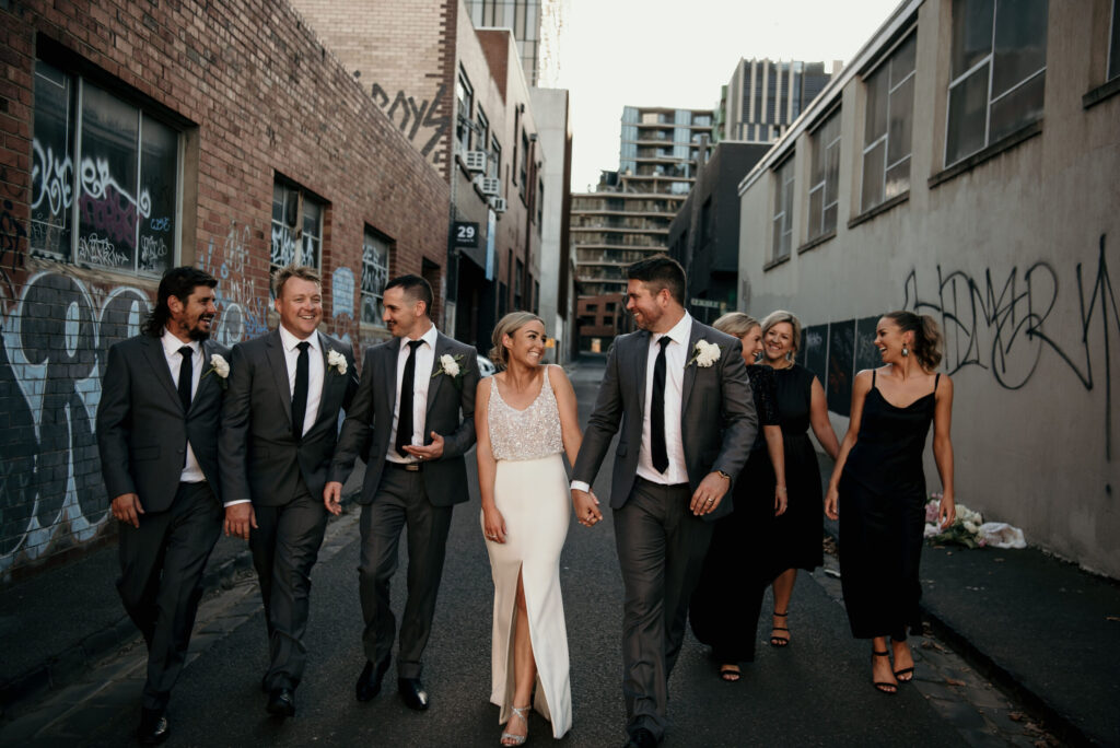 Siobhan & Lee with bridal party