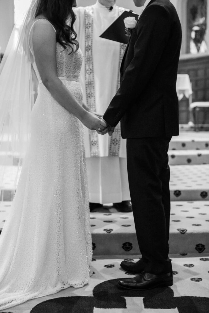 Alyssa & Rob at the church altar