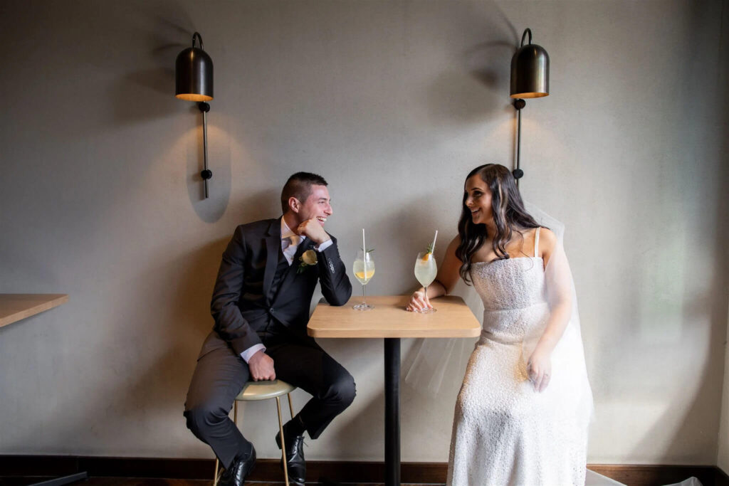 Alyssa and Rob enjoying a cocktail at Paloma bar and pantry