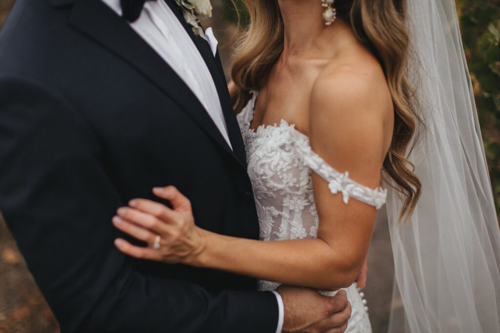 Close up image of couple embracing