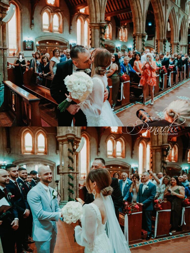 Cristiana and Jake at the church altar in St Francis Xavier Cathedral Adelaide.