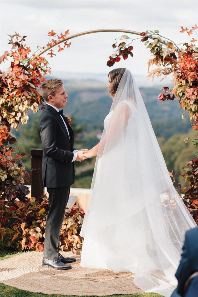 Frances & Dylan during the ceremony